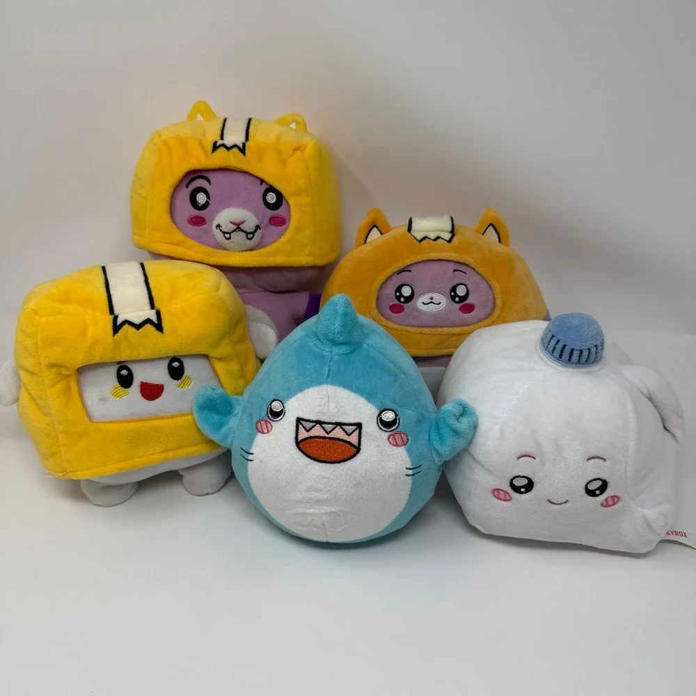 Lanky box plush lot - Milky foxy boxy sharky
